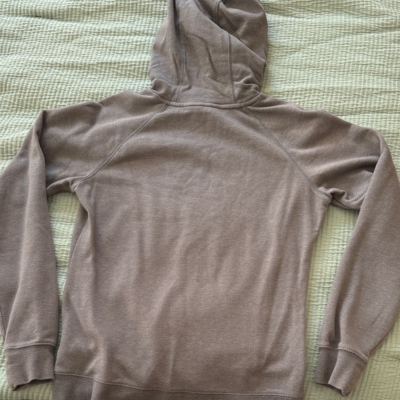 The North Face Women's Grey Hoodie with Pink/Purple Logo - Picture 3 of 3